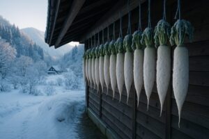 2025年12月AI生成。凍み大根のイメージ